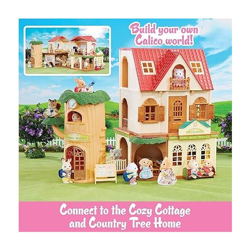  Calico Critters Country Tree School Playset - Collectible Dollhouse Toy - Cultivate Curiosity & Playful Learning, Multi