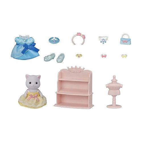  Calico Critters Princess Dress Up Set, Dollhouse Playset with Figure and Accessories