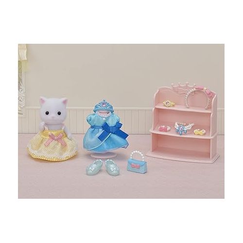  Calico Critters Princess Dress Up Set, Dollhouse Playset with Figure and Accessories