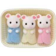 Calico Critters Marshmallow Mouse Triplets - Adorable Set of 3 Baby Mice with Removable Clothing and Accessories