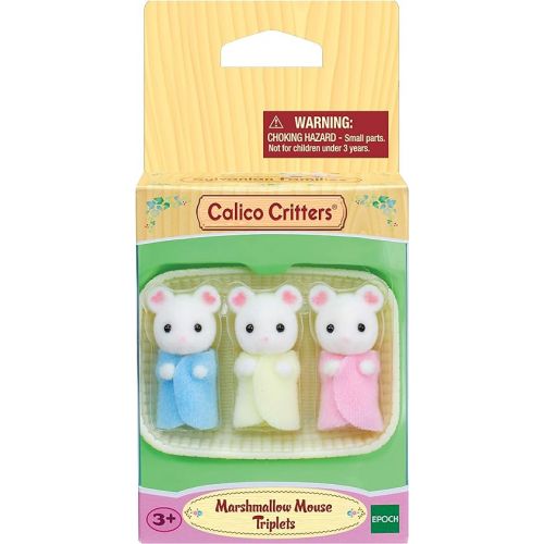  Calico Critters Marshmallow Mouse Triplets - Adorable Set of 3 Baby Mice with Removable Clothing and Accessories