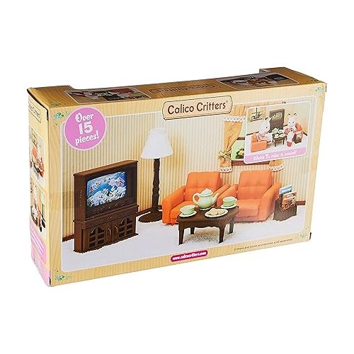  Calico Critters Lounging Living Room Set, Dollhouse Furniture Set