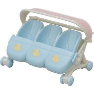 Calico Critters Triplet Stroller - 2-in-1 Stroller and Car Seat Accessory for Triplet Babies