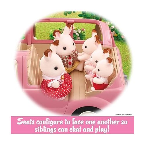  Calico Critters Family Picnic Van for Dolls - Toy Vehicle Seats up to 10 Collectible Figures!