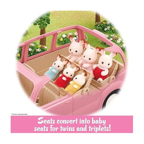  Calico Critters Family Picnic Van for Dolls - Toy Vehicle Seats up to 10 Collectible Figures!