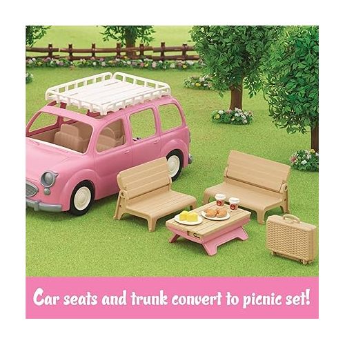  Calico Critters Family Picnic Van for Dolls - Toy Vehicle Seats up to 10 Collectible Figures!