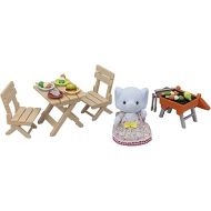 Calico Critters Bubblebrook Elephant Girl's BBQ Picnic Set, Dollhouse Playset with Figure and Accessories