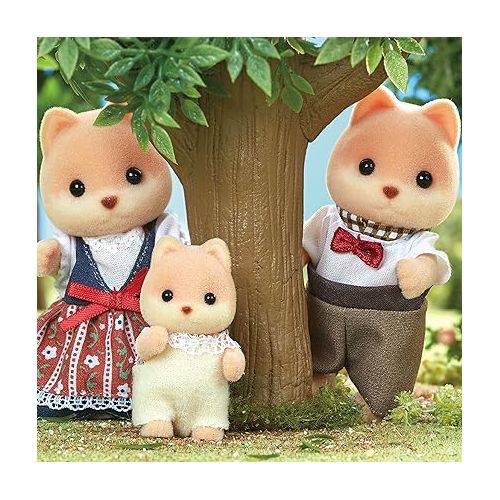  Calico Critters Caramel Dog Family, Dolls, Dollhouse Figures, Collectible Toys ,3 inches