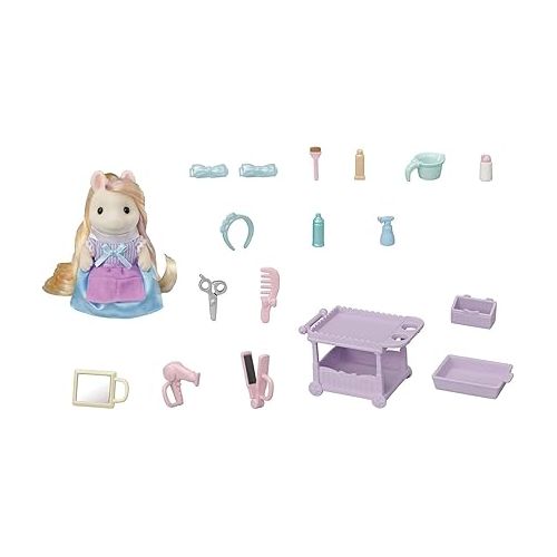  Calico Critters Pony's Hair Stylist Set, Dollhouse Playset with Figure and Accessories