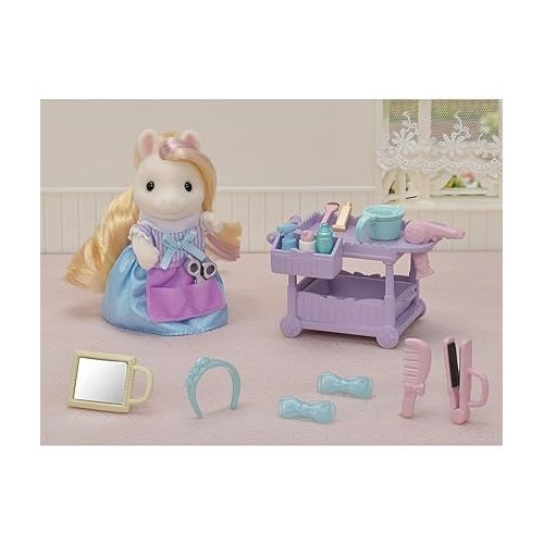  Calico Critters Pony's Hair Stylist Set, Dollhouse Playset with Figure and Accessories