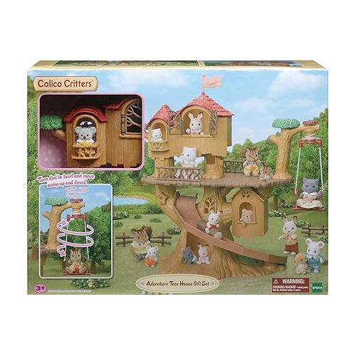  Calico Critters Adventure Treehouse Gift Set, Collectible Dollhouse, Figure and Accessories