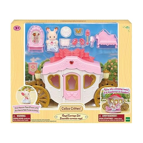  Calico Critters Royal Carriage Set - Dollhouse Playset & Vehicle with Doll and Accessories Included. Your Fairytale Adventure Awaits!