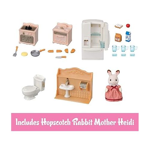  Calico Critters Playful Starter Furniture Set - Toy Dollhouse Furniture and Accessories Set with Collectible Figure Included