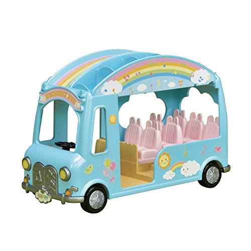  Visit the Calico Critters Store Calico Critters Sunshine Nursery Bus for Dolls, Toy Vehicle seats up to 12 collectible figures