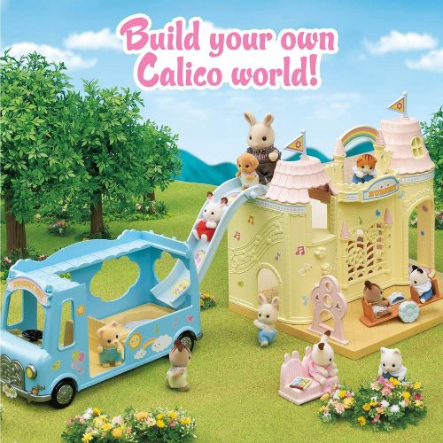  Visit the Calico Critters Store Calico Critters Sunshine Nursery Bus for Dolls, Toy Vehicle seats up to 12 collectible figures