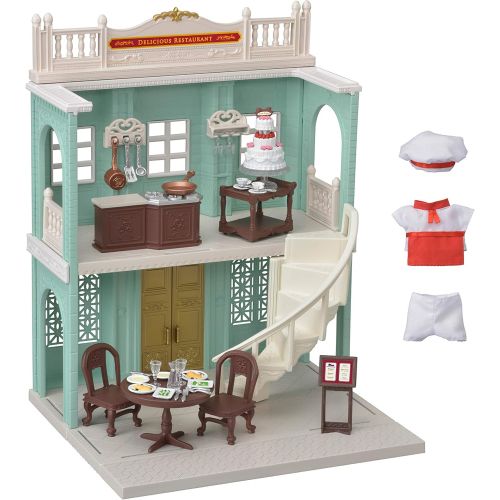  Visit the Calico Critters Store Calico Critters Town Series Delicious Restaurant, Fashion Dollhouse Playset, Furniture and Accessories Included