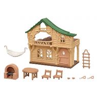 Calico Critters Lakeside Lodge Gift Set, Collectible Dollhouse with Figures, Furniture and Accessories , Pink