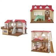 Calico Critters Red Roof Mansion, Dollhouse Playset Featuring 3 Unique Homes, Figures and Furniture