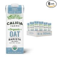 Califia Farms - Organic Oat Barista Blend, 32 oz (Pack of 6), Shelf Stable, Dairy Free, Plant Based, Vegan, Non GMO, Organic Milk, Creamer, Milk Frother, Oatmilk