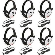 Califone 2810-PA Listening First Stereo Headphone, Panda Motif - Pack of 6