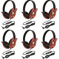 Califone 2810-BE Bear Motif Listening First Stereo Headphone (Pack of 12), Adjustable Headband Comfortable for Extended Wear, Specifically Sized for Young Children