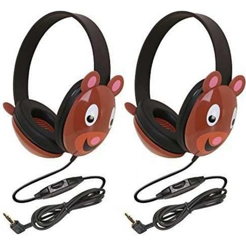  Califone 2810-BE Bear Motif Listening First Stereo Headphone (Pack of 12), Adjustable Headband Comfortable for Extended Wear, Specifically Sized for Young Children