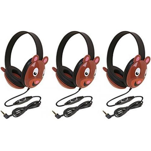  Califone 2810-BE Bear Motif Listening First Stereo Headphone (Pack of 12), Adjustable Headband Comfortable for Extended Wear, Specifically Sized for Young Children