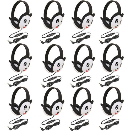  Califone 2810-PA Listening First Stereo Headphone, Panda Motif - Pack of 12