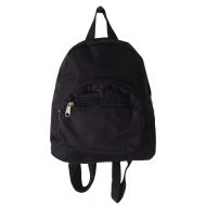 California Mini Backpack Purse 11-inch, Zipper Front Pockets Teen Child (Solid Black)