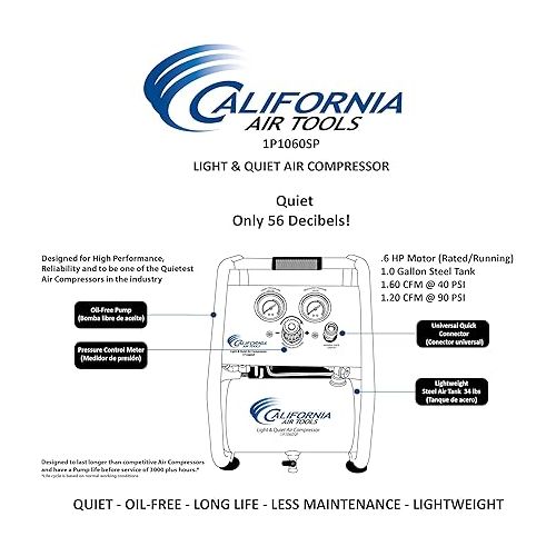  CALIFORNIA AIR TOOLS CAT-1P1060SP GAL 56DB Air Compressor