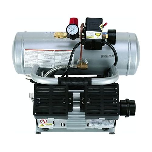  California Air Tools 2010A Ultra Quiet and Oil-Free 1.0 HP 2.0-Gallon Aluminum Tank Air Compressor,Silver