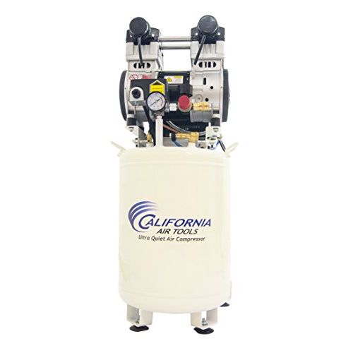  California Air Tools 10020DC Ultra Quiet & Oil-Free 2.0 hp 10.0 gallon Steel Tank Air Compressor with Air Drying System, White