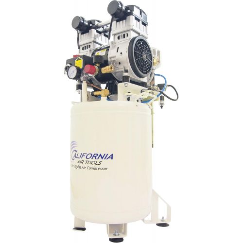  California Air Tools 10020DC Ultra Quiet & Oil-Free 2.0 hp 10.0 gallon Steel Tank Air Compressor with Air Drying System, White