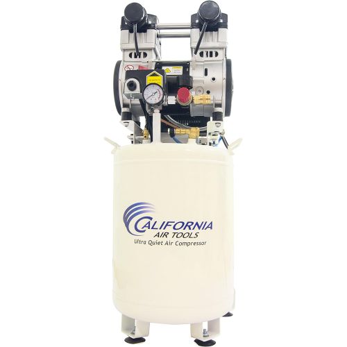  California Air Tools 10020DC Ultra Quiet & Oil-Free 2.0 hp 10.0 gallon Steel Tank Air Compressor with Air Drying System, White