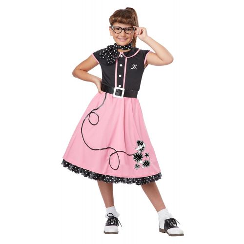  California Costumes Childs 50s Sweetheart Costume, Pink/Black, Large