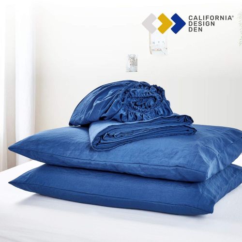  California Design Den Relaxed Washed Sheet Set, Full, Denim, 4-Piece