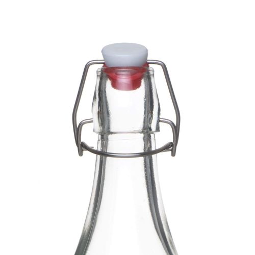  California Home Goods Set of 6-33.75 Oz Giara Glass Bottle with Stopper Caps, Carafe Swing Top Bottles with Airtight Lids for Oil, Vinegar, Beverages, Liquor, Beer, Water, Kombucha, Kefir, Soda, By Cali