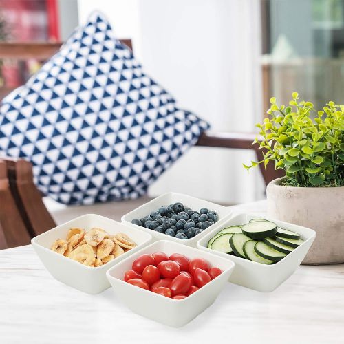  [아마존 핫딜]  [아마존핫딜]California Home Goods 4 Piece Condiment Server Set, Tabletop Serving Trays for Parties, Serving Bowls for Parties with Rack Holder, Ceramic Dip Bowls for Snacks, Relish Tray for Entertaining