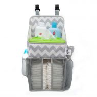 [아마존베스트]Playard Diaper Caddy and Nursery Organizer for Newborn Baby Essentials, Chevron Pattern, Grey and White, Baby Accessory Organizer by California Home Goods