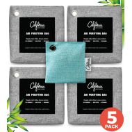 California Home Goods Large Bamboo Charcoal Air Purifying Bag 5-Pack Bundle (4X 500g & 60g) Charcoal Bags Odor Absorber - Odor Eliminators for Home - Room Air Freshener - Car Freshener - Activated Charc