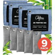 California Home Goods Bamboo Charcoal Air Purifying Bag 9-Pack Bundle - 200g & 50g Charcoal Bags Odor Absorber - Car Air Freshener - Odor Eliminators for Home - Musty Car Freshener - Activated Charcoal