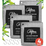 California Home Goods Bamboo Charcoal Deodorizer Bag Bundle, 200g Charcoal Bags Odor Absorber w/Hooks, Odor Eliminators for Home, Car Air Freshener, Activated Charcoal Odor Absorber Packet, Musty Car Fr