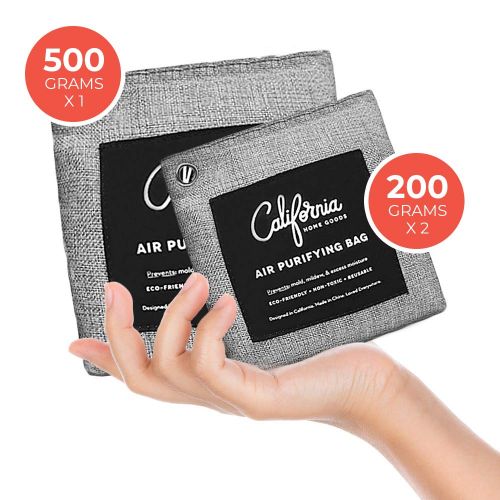  California Home Goods Activated Charcoal Odor Absorber Bags 3-Pack, Charcoal Bags Odor Absorber, Odor Eliminators for Home, Car Air Freshener, Bamboo Charcoal Air Purifying Bag, Musty Car Freshener, Roo