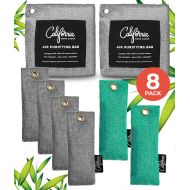 California Home Goods Bamboo Charcoal Air Purifying Bag 8-Pack Bundle, 50g, 100g & 200g Charcoal Bags Odor Absorber, Car Air Freshener, Odor Eliminators for Home, Musty Car Freshener, Activated Charcoal