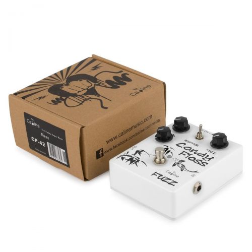  Caline Fuzz Pedal Electric Guitar Effects Pedal True Bypass with Aluminum Alloy Housing Candy Floss White CP-42