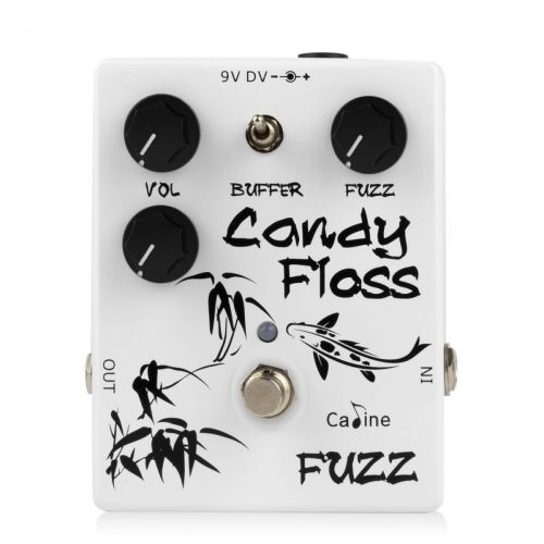  Caline Fuzz Pedal Electric Guitar Effects Pedal True Bypass with Aluminum Alloy Housing Candy Floss White CP-42