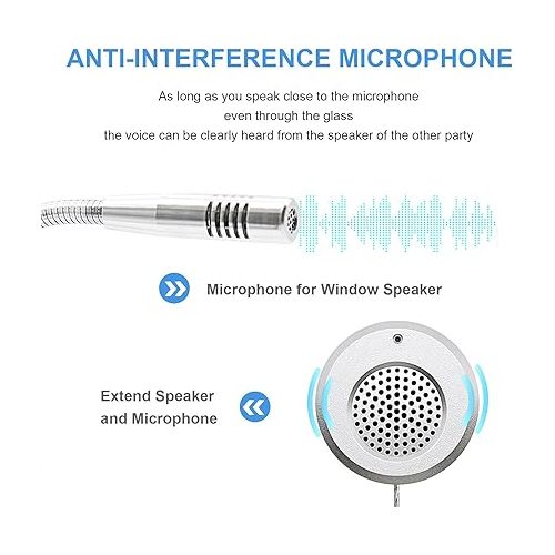  CallToU Window Speaker Intercom System,Anti-Interference Intercommunication Talk Through Glass Window,Intercom System for Business,Bank,Office,Hospital,Counter,Store,Station,Medical Center