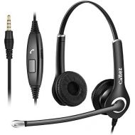 [아마존베스트]Callez Computer Headset with Microphone for Cell Phone Laptop PC Tablet, 3.5mm Cell Phone Headphones for iPhone Samsung Skype Webinar Office Call Center Business, Clearer Voice, Ultra Com