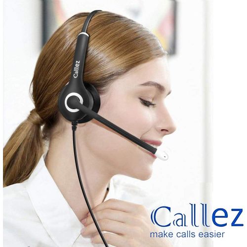  [아마존베스트]Callez Computer Headset with Microphone for Cell Phone Laptop PC Tablet, 3.5mm Cell Phone Headphones for iPhone Samsung Skype Webinar Office Call Center Business, Clearer Voice, Ultra Com