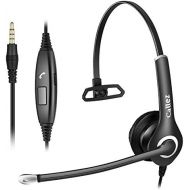 [아마존베스트]Callez Headset mobile phone with 3.5 mm jack microphone noise cancelling, PC headphones for iPhone, Samsung, laptop, Skype, webinar, business, office, call centre, crystal clear chat, sup